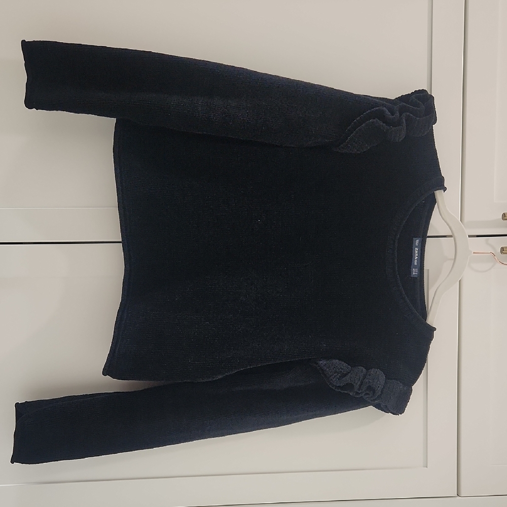 ZARA Sweater with Ruffle Sleeves Detail